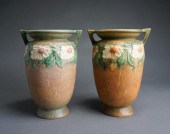 PAIR ROSEVILLE POTTERY DAHLROS