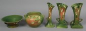 PAIR ROSEVILLE POTTERY GREEN S