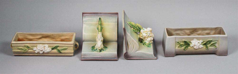 PAIR ROSEVILLE POTTERY GREY