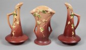 PAIR ROSEVILLE POTTERY PINK SN