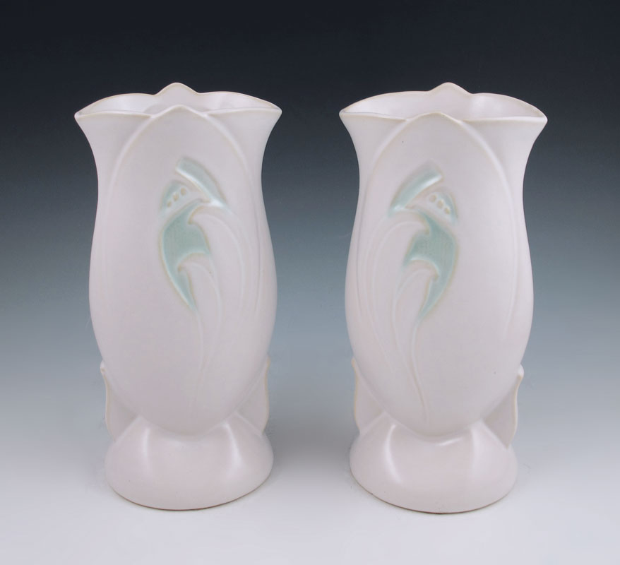 PAIR ROSEVILLE SILHOUETTE VASES: