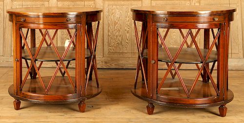 PAIR ROSEWOOD BURL WALNUT