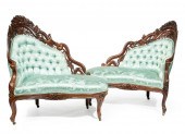 PAIR ROSEWOOD MERIDIENNES, ATT