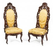 PAIR ROSEWOOD SLIPPER CHAIRS,