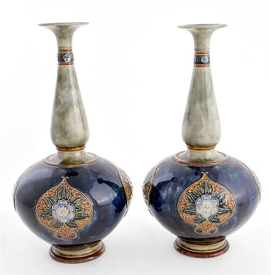 Pair Royal Doulton pottery vases