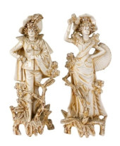 PAIR ROYAL DUX CZECH PORCELAIN