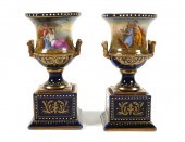 PAIR ROYAL VIENNA PORCELAIN PE