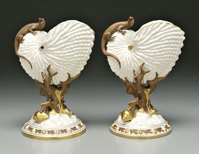 Pair Royal Worcester nautilus