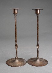 PAIR ROYCROFT HAND HAMMERED TW