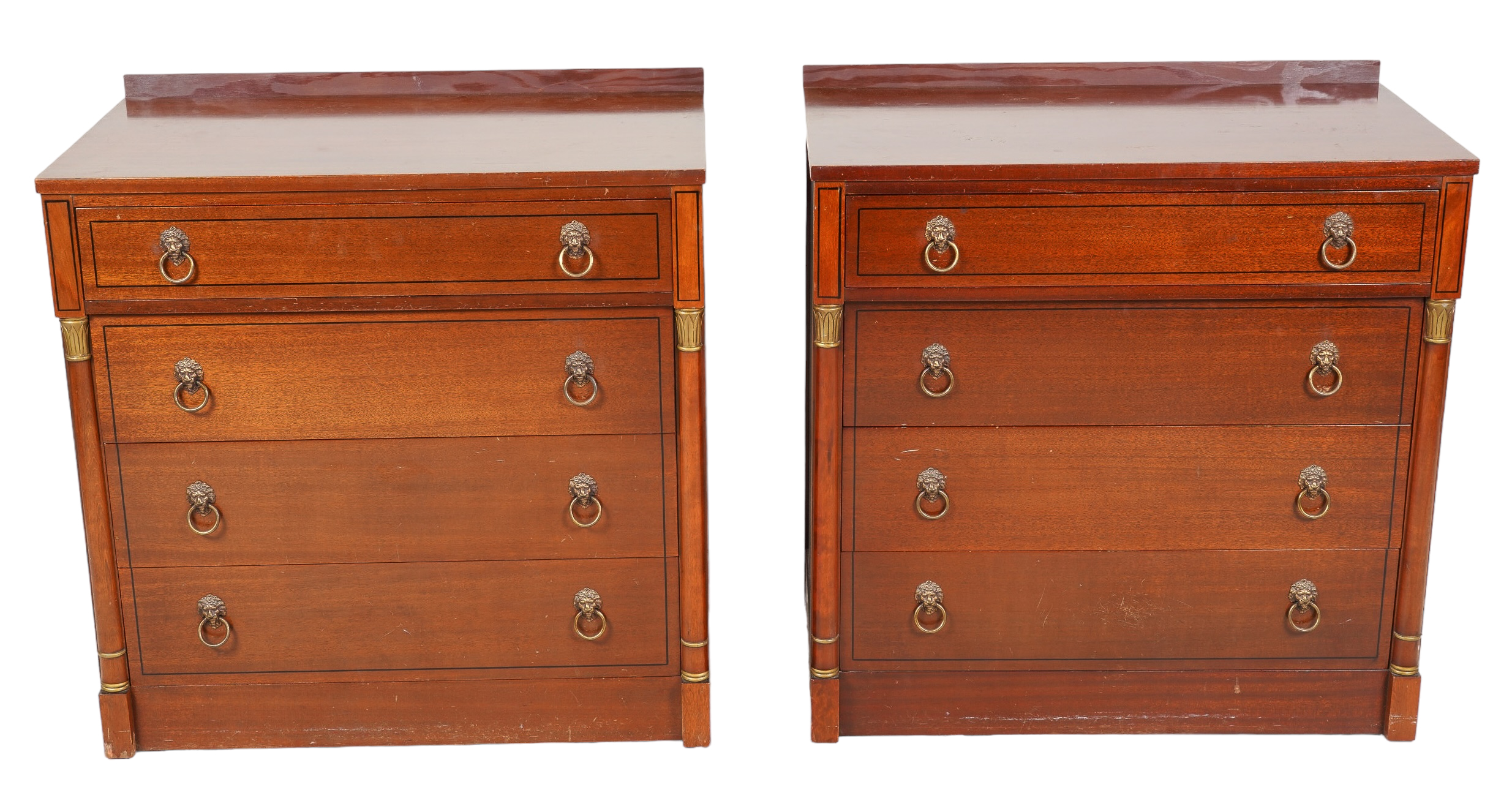 Pair Rway mahogany bachelors chest,