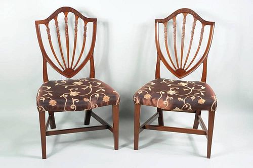 PAIR SALEM HEPPLEWHITE CARVED