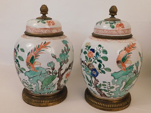 PAIR SAMSON CHINESE STYLE COVERED