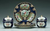 Pair Samson lidded bowls: fine