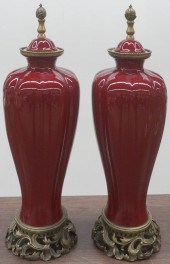 PAIR SANG DE BOEUF PORCELAIN C
