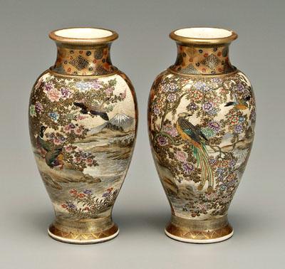 Pair Satsuma vases, similar