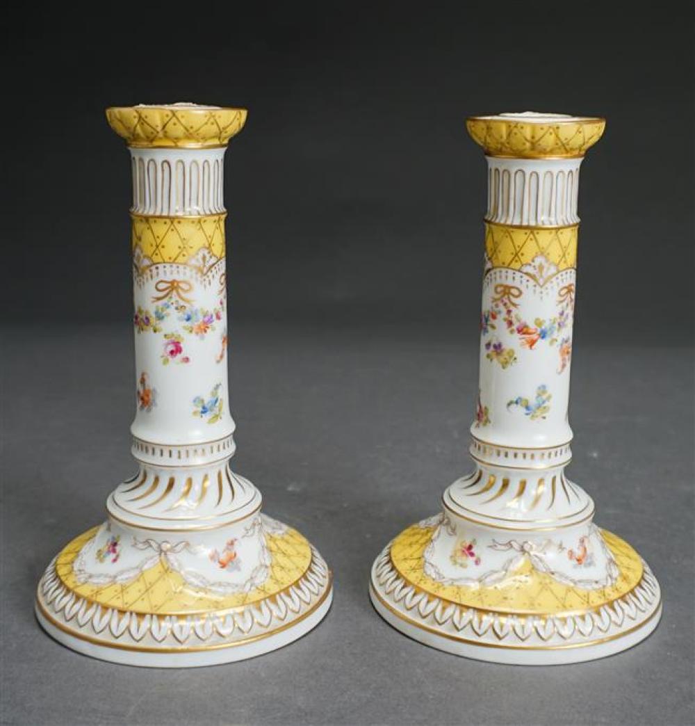 PAIR SAXE DRESDEN TYPE PORCELAIN