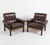PAIR SCANDINAVIAN BEECH & LEAT