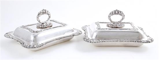 Pair Scottish silverplate covered