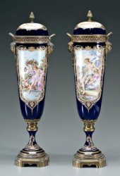 Pair S&egrave;vres porcelain l
