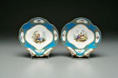 Pair S&egrave;vres shell bowls