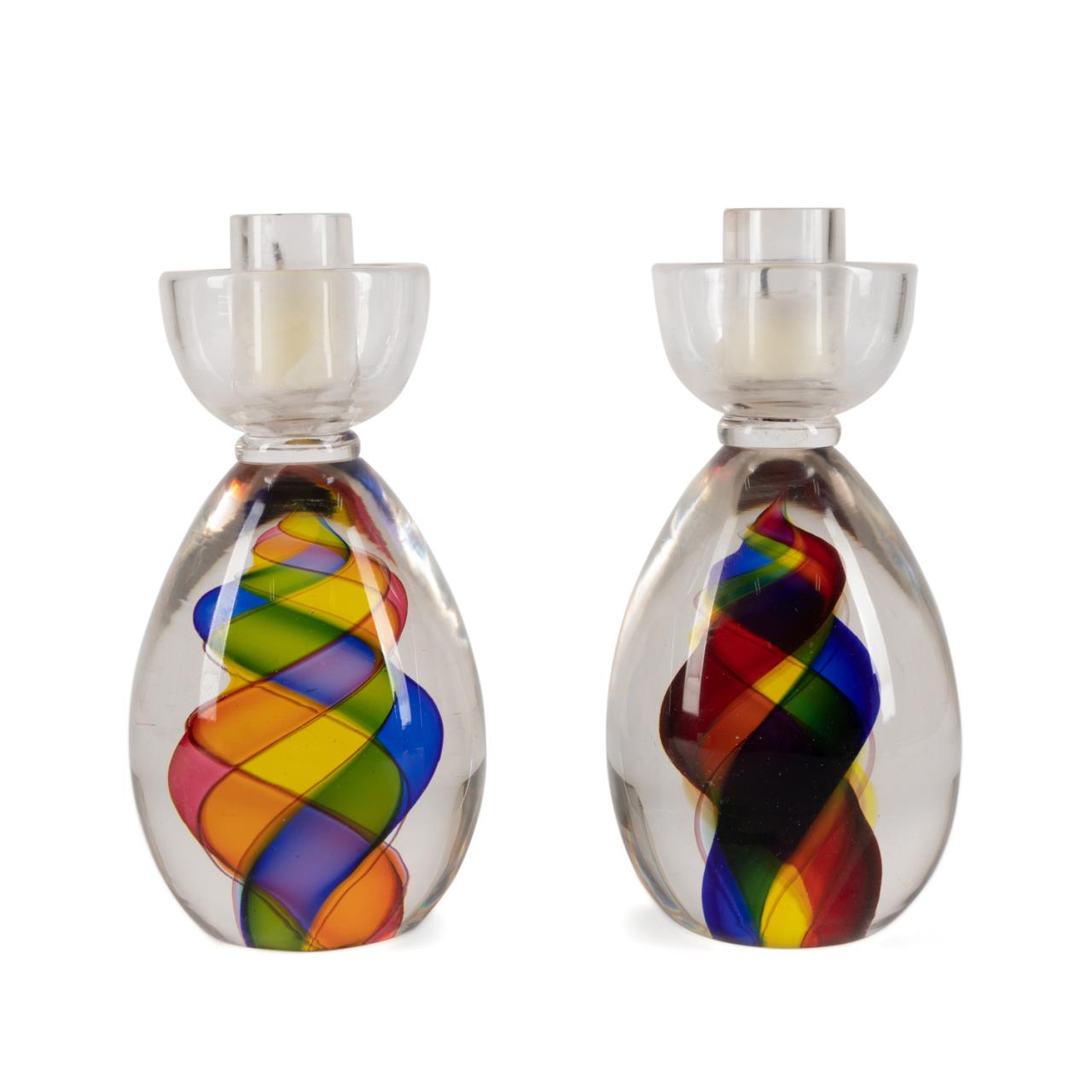 PAIR SEGUSO FOR TIFFANY & CO. GLASS