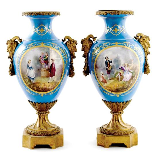Pair Serves ormolu-mounted