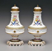 Pair Sevrès lidded urns: ormol