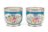 PAIR SEVRES STYLE BLUE GROUND