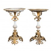 PAIR SEVRES STYLE GILT BRONZE