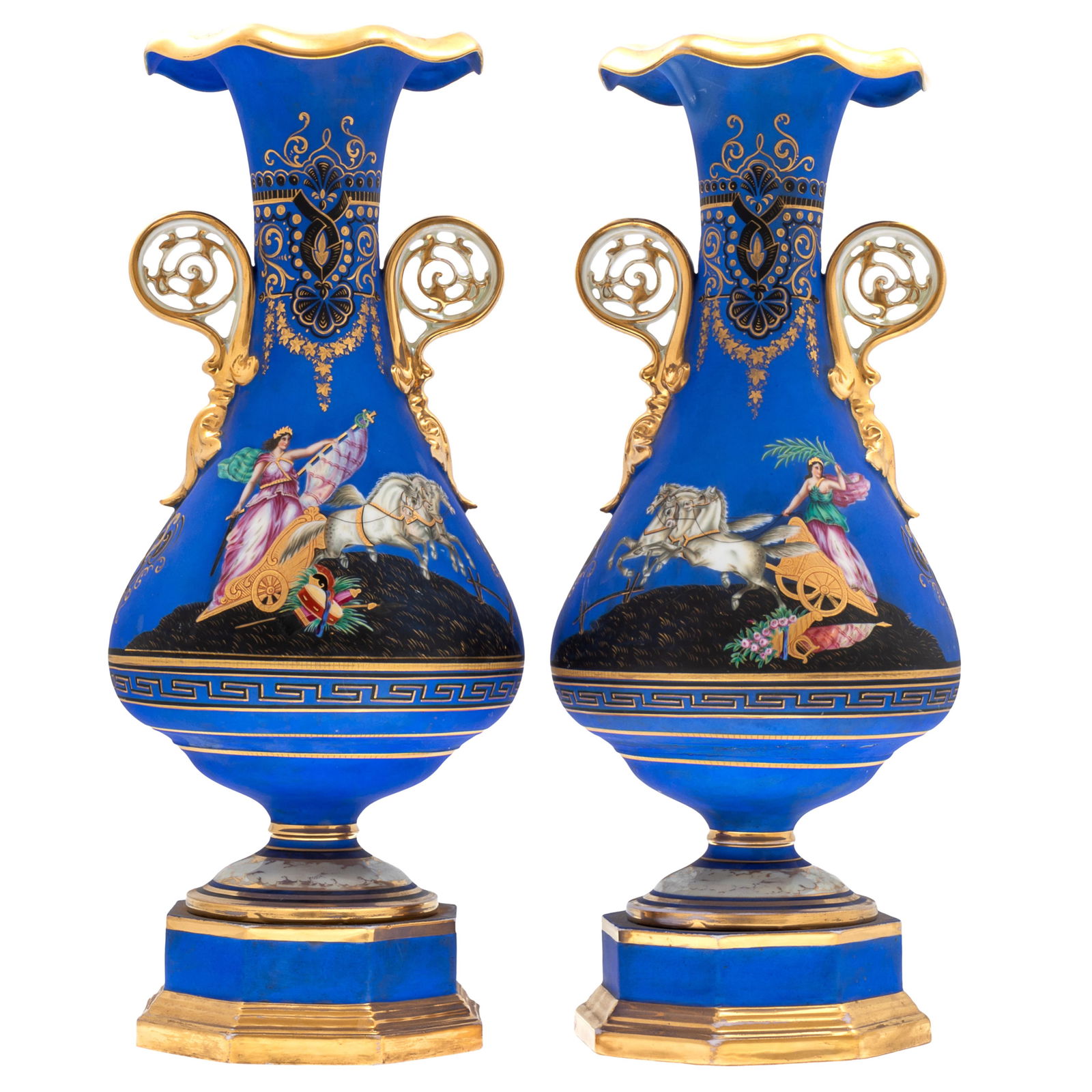 PAIR SEVRES STYLE VASESPair