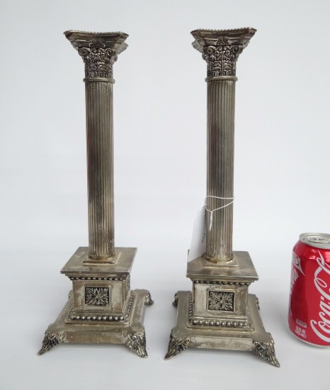 Pair Sheffield type silverplate