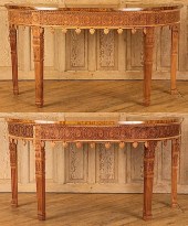 PAIR SHERATON STYLE DEMI LUNE