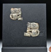 PAIR SICAN COPPER-SILVER TEXTI
