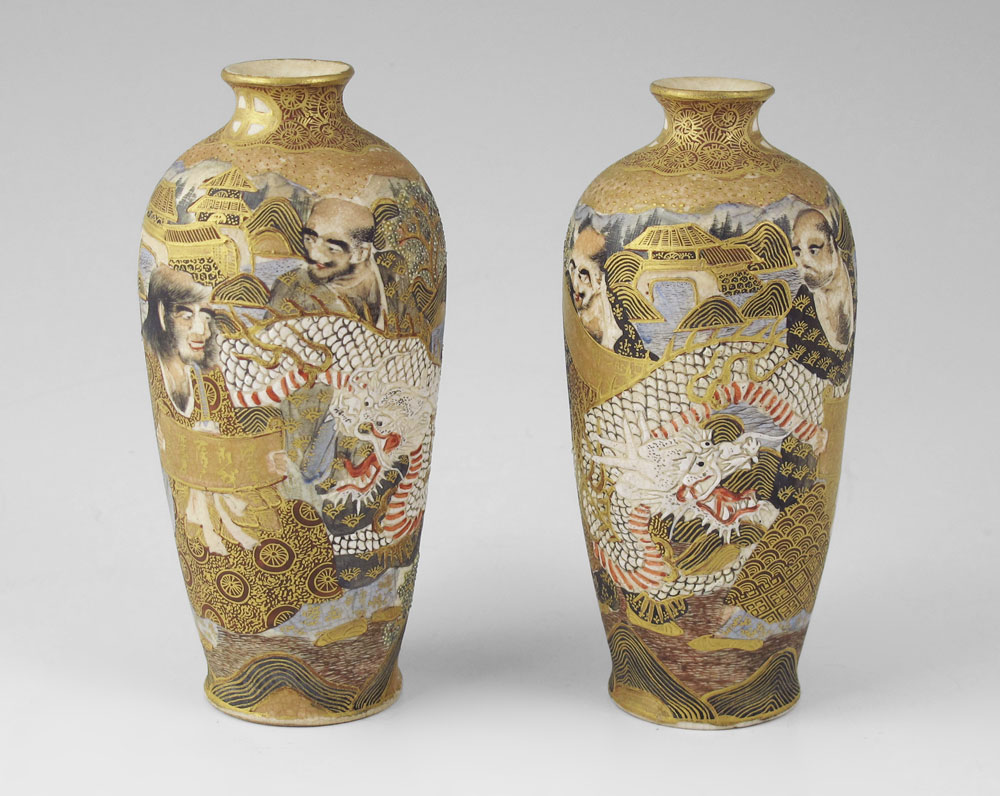 PAIR SIGNED MINIATURE JAPANESE