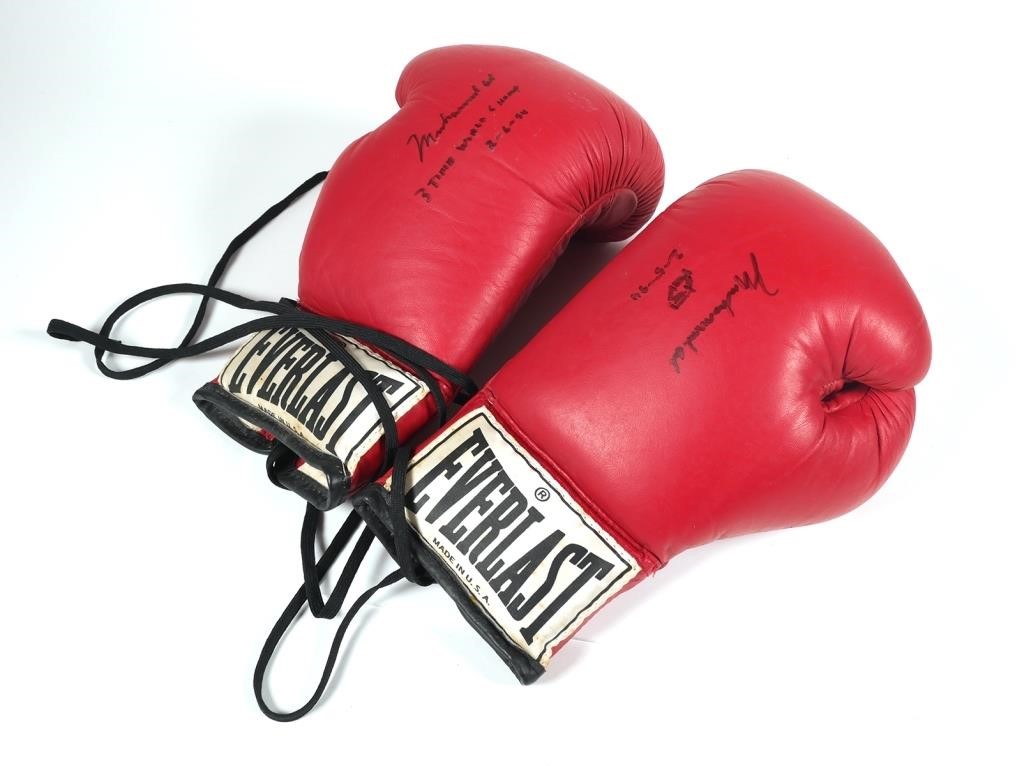 PAIR SIGNED MUHAMMAD ALI BOXING