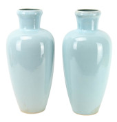 PAIR SIGNED ROBINS EGG BLUE PO