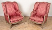 PAIR SIGNED SORMANI WING CHAIR