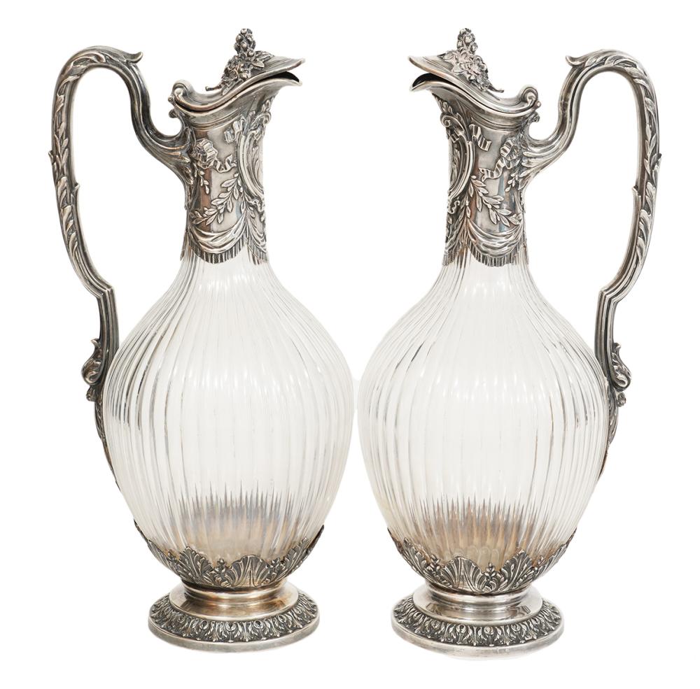 PAIR SILVER & CRYSTAL HALLMARKED
