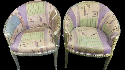 PAIR SILVER FRENCH BARRELL