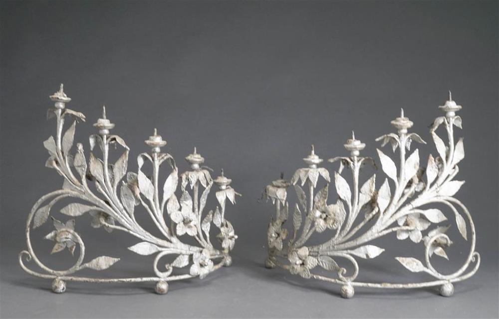 PAIR SILVER PAINTED METAL