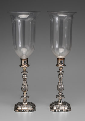 Pair Silver-Plate Candlesticks,