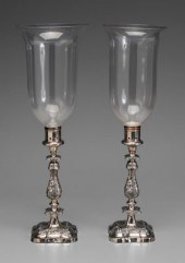 Pair Silver-Plate Candlesticks