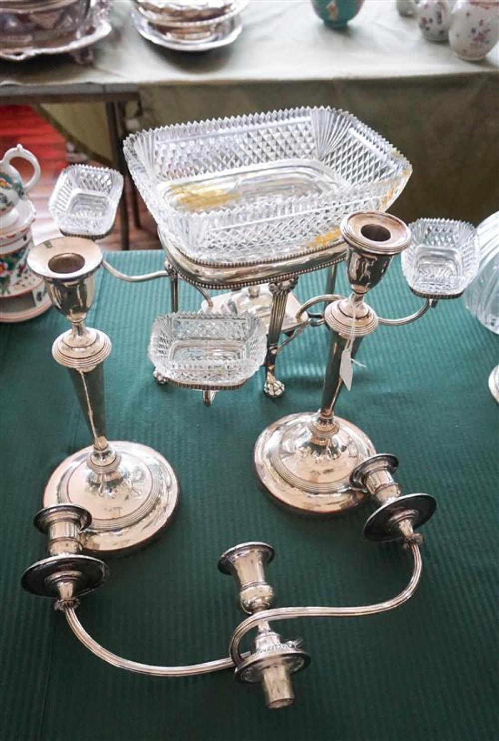 PAIR SILVER PLATE CANDLESTICKS WITH