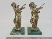 PAIR SILVERED BRONZE WINGED PU