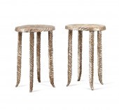 PAIR SILVER/GOLD FINISH IRON D