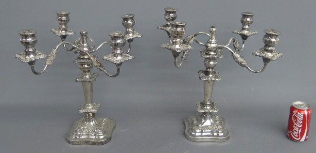 Pair silverplate candelabra. 15