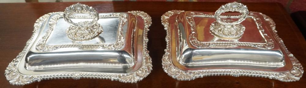 PAIR SILVERPLATE COVERED
