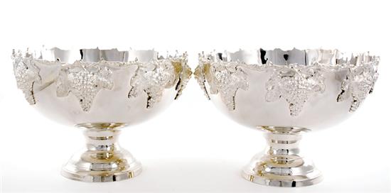 Pair silverplate pedestal