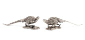 PAIR SILVERPLATE PHEASANT TABL