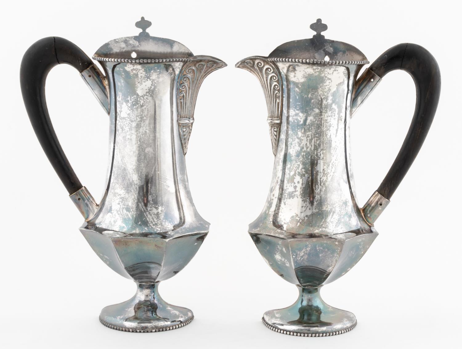 PAIR, SILVERPLATE PITCHER FORM WALL